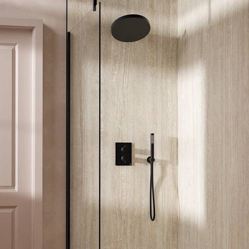 Additional image for Crossbox Shower Set 8 300mm Head & Handset (Slate).