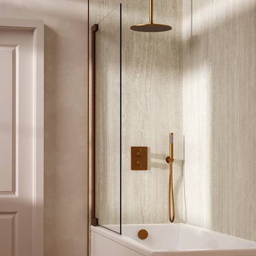 Additional image for Crossbox Shower Set 9 300mm Head, Handset & Bath Filler (Brushed Bronze).