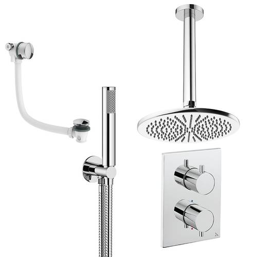 Additional image for Crossbox Shower Set 9 300mm Head, Handset & Bath Filler (Chrome).