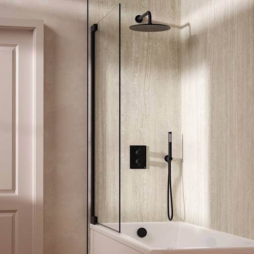 Additional image for Crossbox Shower Set 9 300mm Head, Handset & Bath Filler (Matt Black).