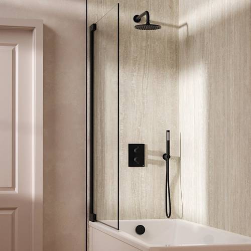 Additional image for Crossbox Shower Set 9 200mm Head, Handset & Bath Filler (Slate).