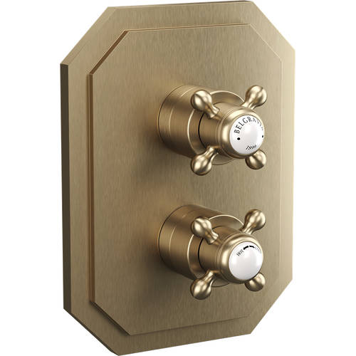 Additional image for Crossbox 3 Outlet Shower Valve (Brushed Brass).