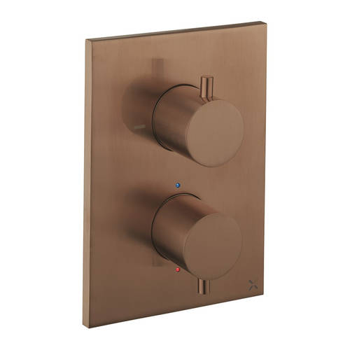 Additional image for Crossbox 2 Outlet Shower / Bath Valve (Br Bronze).