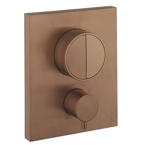 Additional image for Crossbox Push 2 Outlet Shower Valve (Br Bronze).