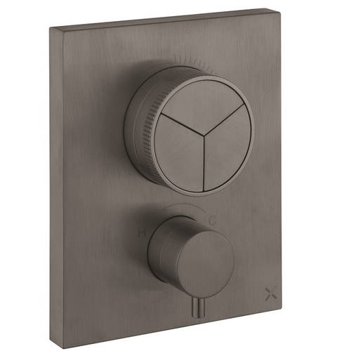 Additional image for Crossbox Push 3 Outlet Shower Valve (Slate).