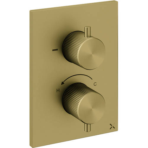 Additional image for Crossbox 1 Outlet Shower Valve (Brushed Brass).