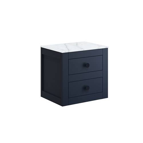 Additional image for Wall Hung Vanity Unit & Worktop (495mm, Indigo Blue).