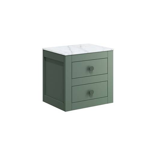 Additional image for Wall Hung Vanity Unit & Worktop (495mm, Sage Green).