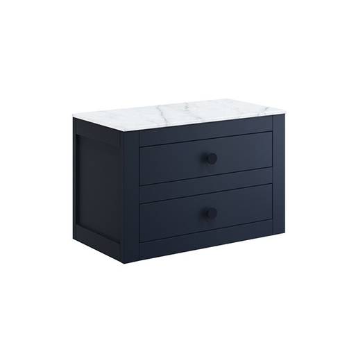 Additional image for Wall Hung Vanity Unit & Worktop (700mm, Indigo Blue).