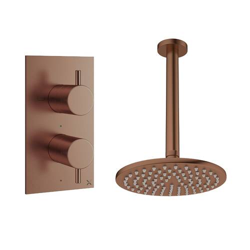 Additional image for Design Shower Set 1,  200mm Head & Ceiling Arm (Brushed Bronze).