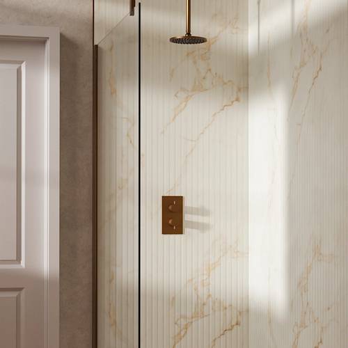Additional image for Design Shower Set 1,  200mm Head & Ceiling Arm (Brushed Bronze).