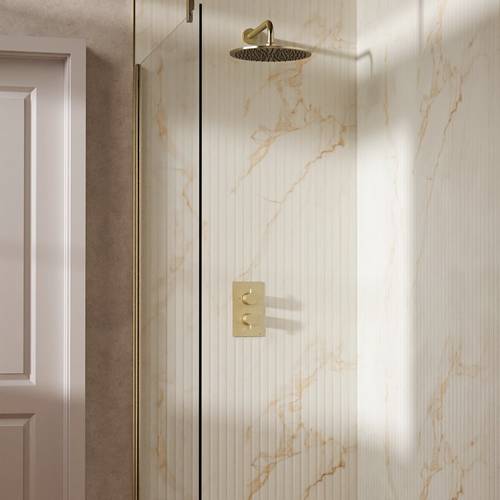 Additional image for Design Shower Set 1,  300mm Head & Wall Arm (Brushed Brass).