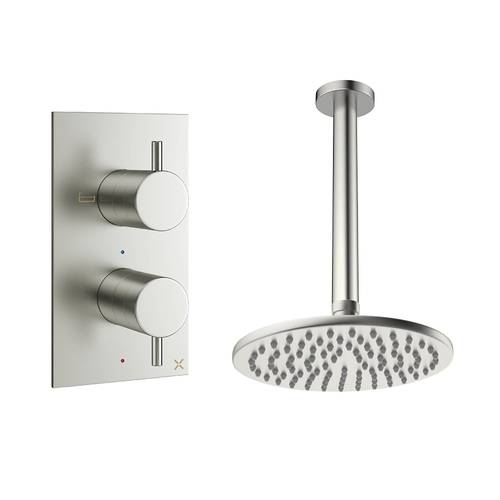 Additional image for Design Shower Set 1,  200mm Head & Ceiling Arm (Brushed Nickel).