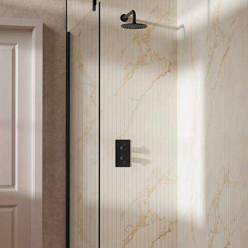Additional image for Design Shower Set 1, 200mm Head & Wall Arm (Matt Black).