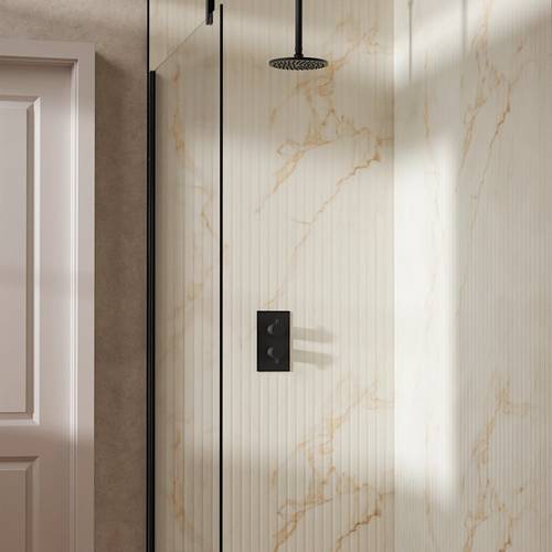 Additional image for Design Shower Set 1,  200mm Head & Ceiling Arm (Matt Black).