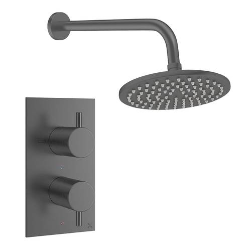 Additional image for Design Shower Set 1, 200mm Head & Wall Arm (Slate).