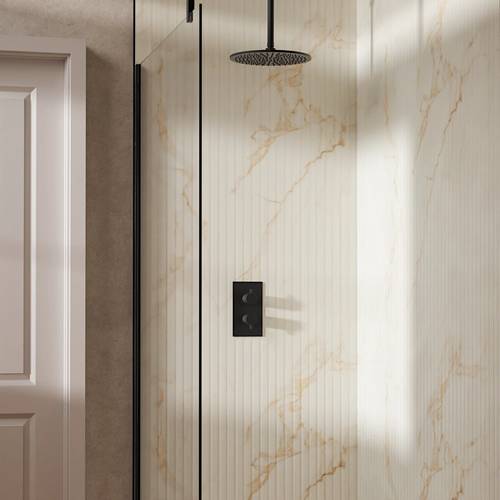 Additional image for Design Shower Set 1,  300mm Head & Ceiling Arm (Slate).