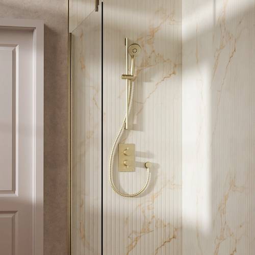 Additional image for Design Shower Set 2,  Valve & Slide Rail Kit (Brushed Brass).