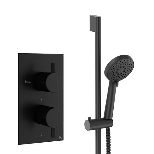 Additional image for Design Shower Set 2,  Valve & Slide Rail Kit (Matt Black).