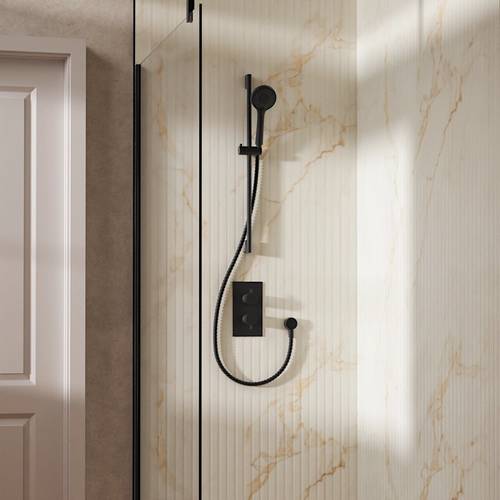 Additional image for Design Shower Set 2,  Valve & Slide Rail Kit (Matt Black).