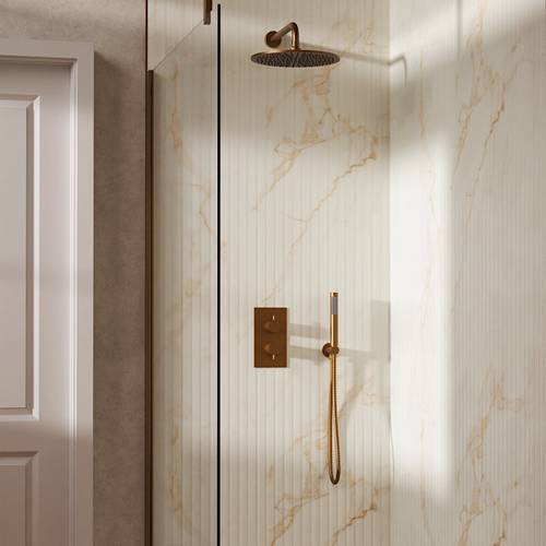 Additional image for Design Shower Set 3,  300mm Head & Handset (Brushed Bronze).