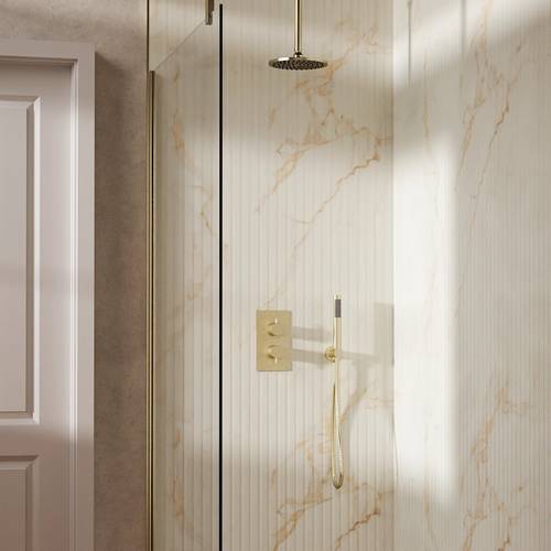 Additional image for Design Shower Set 3,  200mm Head & Handset (Brushed Brass).