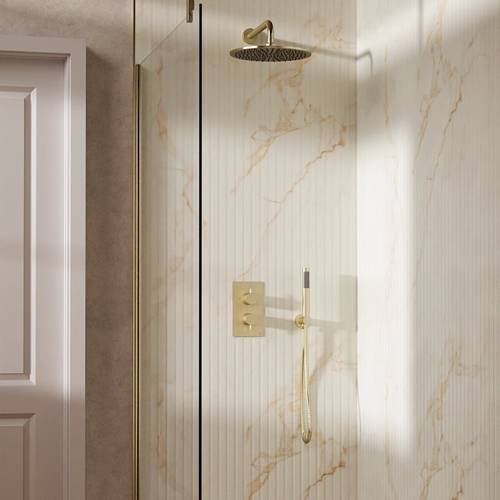 Additional image for Design Shower Set 3,  300mm Head & Handset (Brushed Brass).