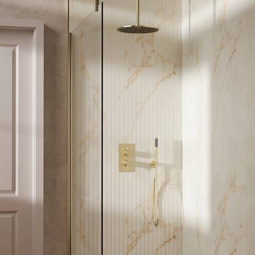 Additional image for Design Shower Set 3,  300mm Head & Handset (Brushed Brass).