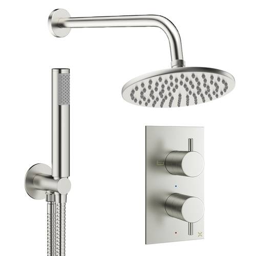 Additional image for Design Shower Set 3,  200mm Head & Handset (Brushed Nickel).