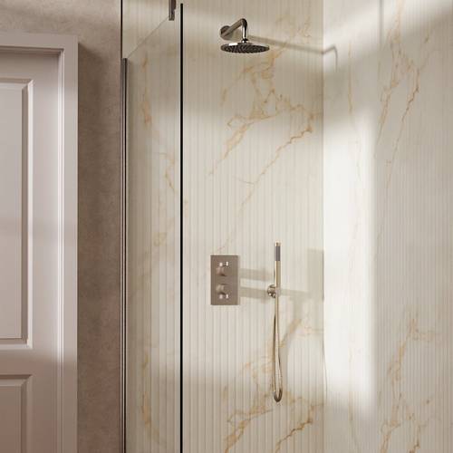 Additional image for Design Shower Set 3,  200mm Head & Handset (Brushed Nickel).