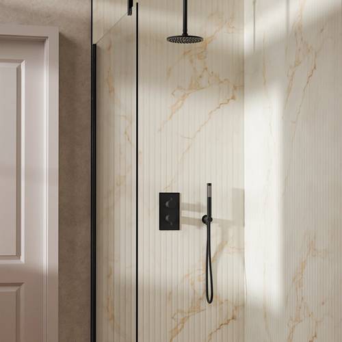 Additional image for Design Shower Set 3,  200mm Head & Handset (Slate).