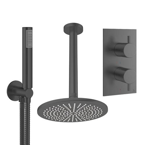 Additional image for Design Shower Set 3,  300mm Head & Handset (Slate).