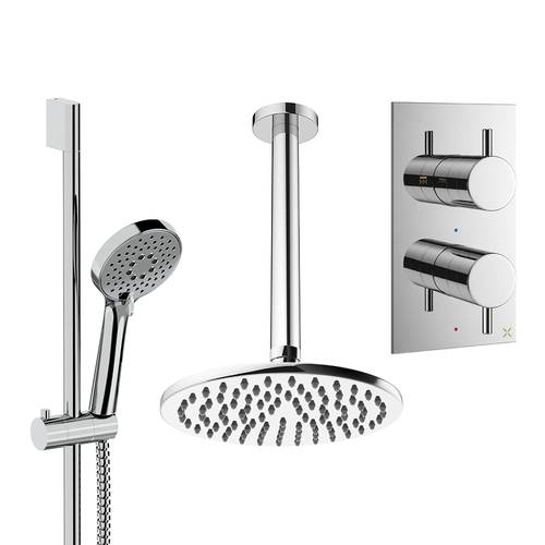 Additional image for Design Shower Set 4,  200mm Ceiling Head & Slide Rail (Chrome).