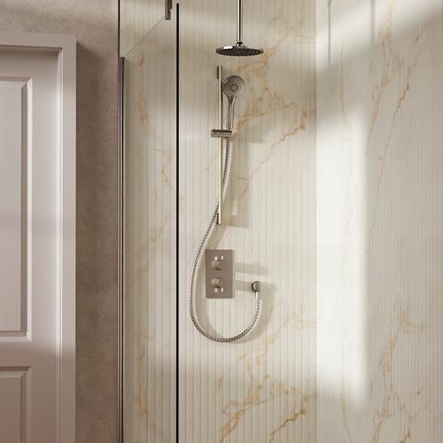 Additional image for Design Shower Set 4,  200mm Ceiling Head & Slide Rail (Chrome).
