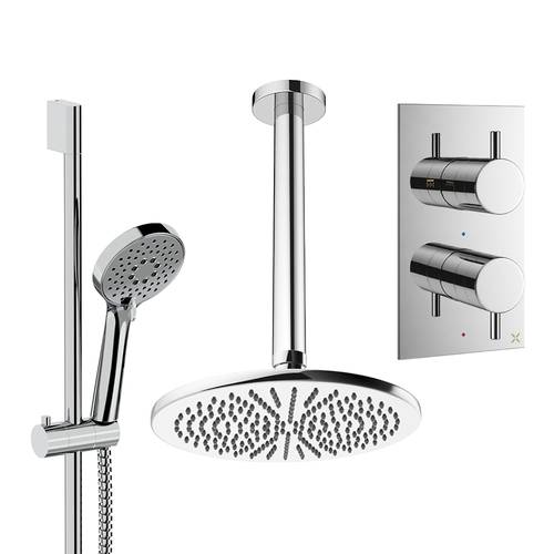 Additional image for Design Shower Set 4, 300mm Ceiling Head & Slide Rail (Chrome).