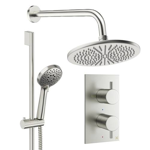 Additional image for Design Shower Set 4, 300mm Wall Head & Slide Rail (Brushed Nickel).