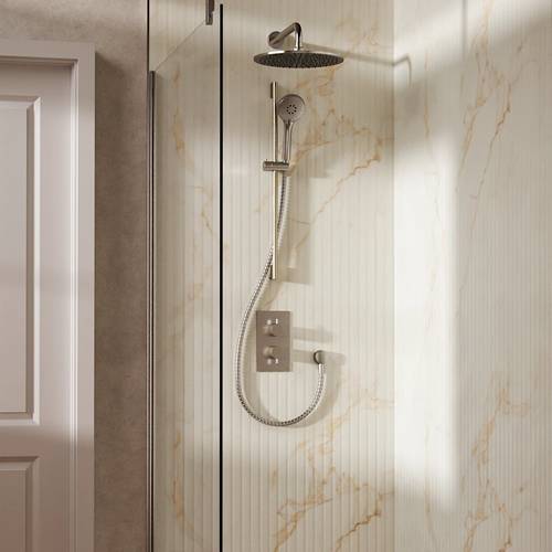 Additional image for Design Shower Set 4, 300mm Wall Head & Slide Rail (Brushed Nickel).