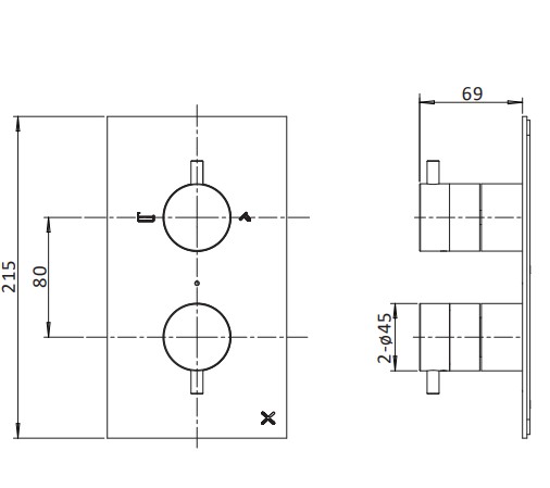 Additional image for Design Shower Set 4, 200mm Wall Head & Slide Rail (Slate).