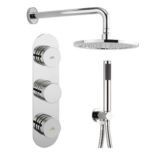 Additional image for Central Thermostatic Shower Valve With Head, Arm & Handset.