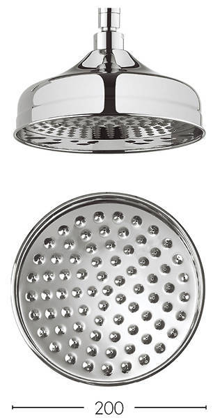 Additional image for Round Shower Head & Arm 200mm (Chrome).