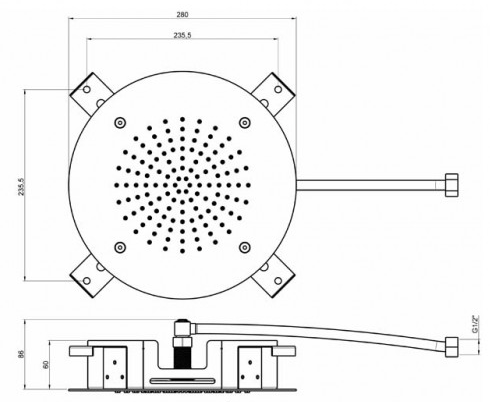 Additional image for Recessed Round Shower Head (280mm).