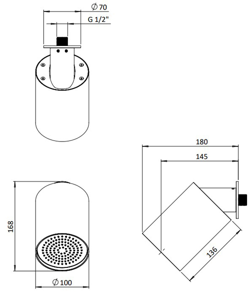 Additional image for Single Mode Shower Head (Brushed Brass).