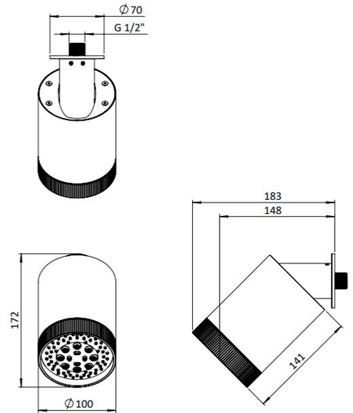 Additional image for Multi Mode Shower Head (Chrome).