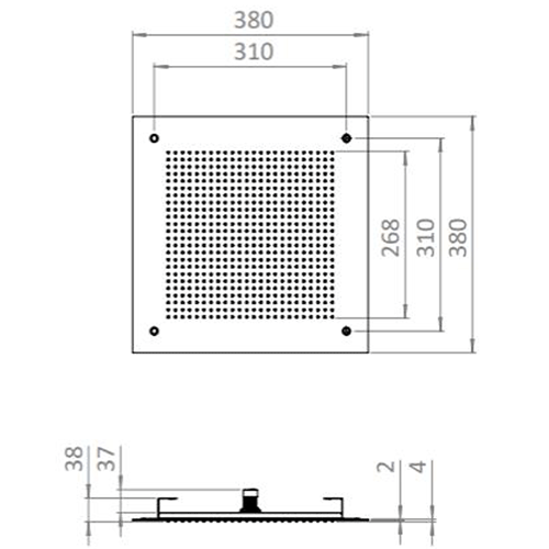 Additional image for 380 Recessed Shower Head (Brushed Stainless Steel).