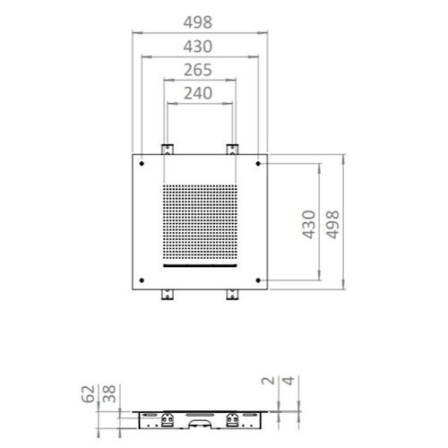 Additional image for 500 Recessed Shower Head (Brushed Stainless Steel).