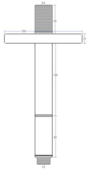 Additional image for Rex Extendable Ceiling Mounted Shower Arm (Chrome).