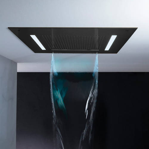 Additional image for 500 Chromotherapy Recessed Shower Head (M Black).