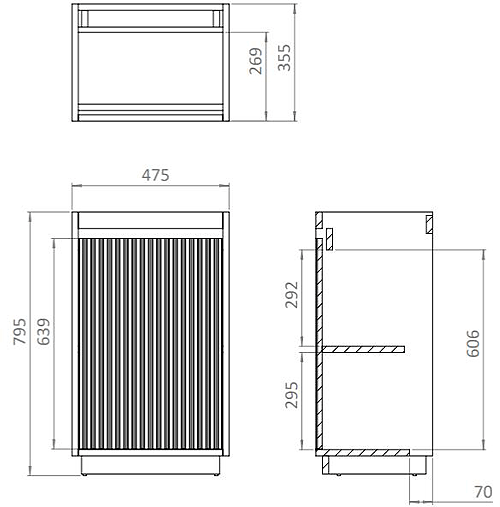 Additional image for Vanity Unit With White Glass Basin (475mm, Windsor Oak, 1TH)