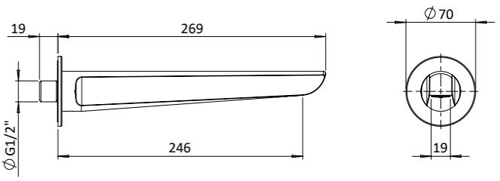 Additional image for Bath Spout (Matt Black).