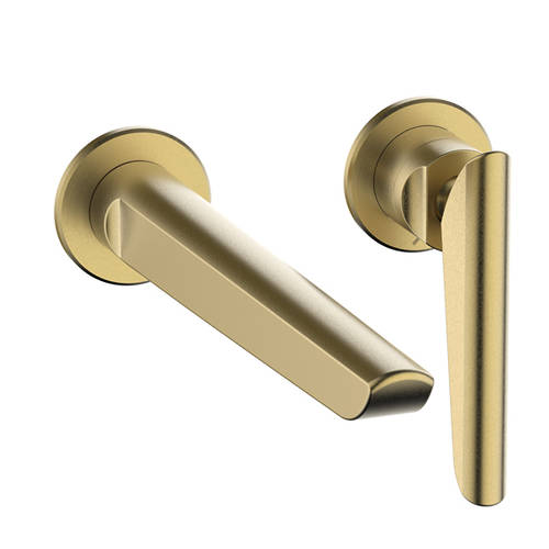 Additional image for Wall Mounted Basin Mixer Tap (2 Hole, Br Brass).